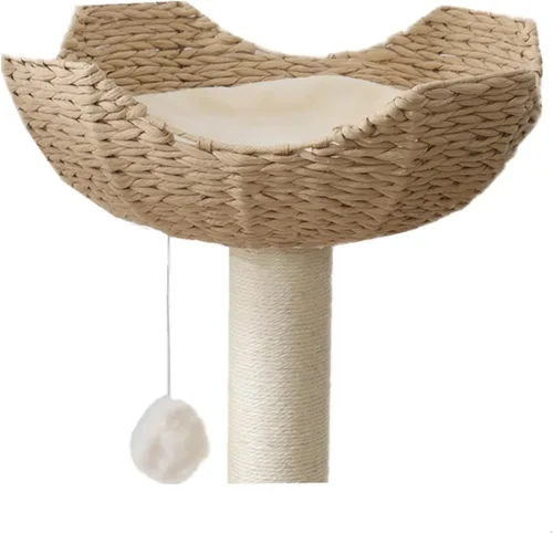 Vista 9 de SHENGOCASE Cat Tower Tree - Accesorios de repuesto para árbol de mesa, cesta de mimbre tejida a mano con cojín suave (1 unidad)