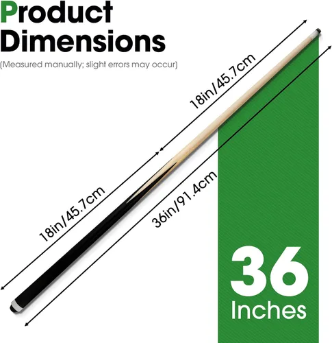 Vista 2 de Pool Cue Sticks Billiard Cue Sticks for Kids, Teens & Adults 35.8 in set de 2
