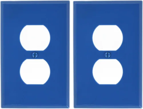 Vista 7 de Leviton Placa de pared de nailon Midway de 1 gang, 1 dúplex, tamaño Midway, 1 paquete, PJ8-E, negro
