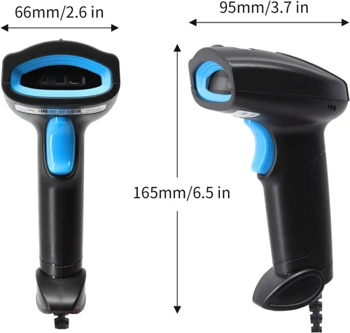 Vista 6 de Escáner de código de barras USB 1D con cable CCD, lector de código de barras compatible con pantalla, escáneres de código de barras para tienda
