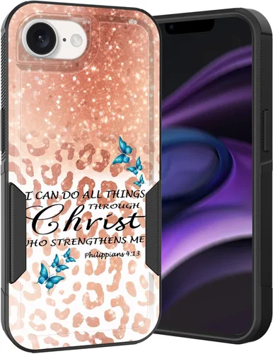Vista 143 de Funda para iPhone Air, doble capa híbrida resistente resistente a prueba de golpes de policarbonato duro + funda protectora de silicona suave