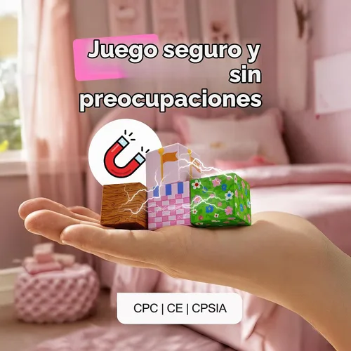 Vista 8 de Bloques de construcción magnéticos listos para regalar para niños, cubos magnéticos, juegos de construcción de juguetes de castillo de princesa