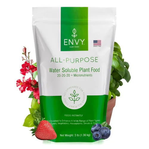 Vista 11 de ENVY Fertilizante para plantas multiusos, 0.5 libras, hace 50 galones, para plantas de interior y exterior, seguro para mascotas, soluble en agua