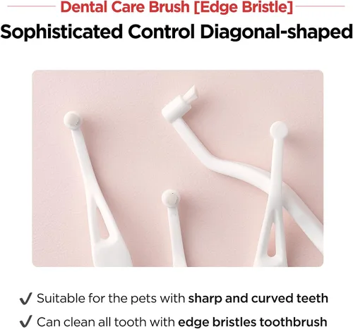 Vista 6 de JAYU PET Cepillo de Cuidado Dental (Cerdas de Borde) 1 unidad - Cepillo de Dientes para Perro con Cabeza Micro Redonda, Cepillo de Dientes
