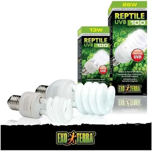 Vista 4 de Exo Terra Repti-Glo 5.0 - Lámpara de terrario de reptiles tropicales fluorescentes, compacta, 26 vatios