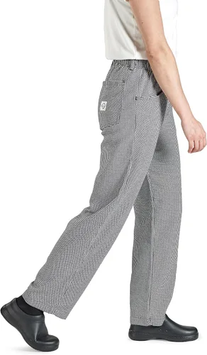 Vista 3 de Mercer Culinary Millennia - Pantalones de chef para mujer en diseño pata de gallo, L, NegroBlanco, 1