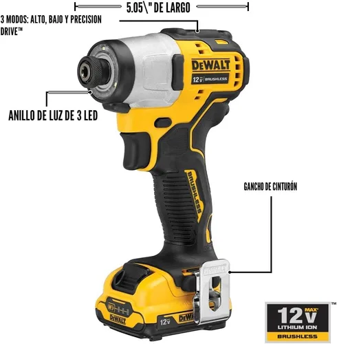 Vista 3 de DEWALT XTREME 12V MAX* Kit combinado de taladro inalámbrico (DCK221F2)