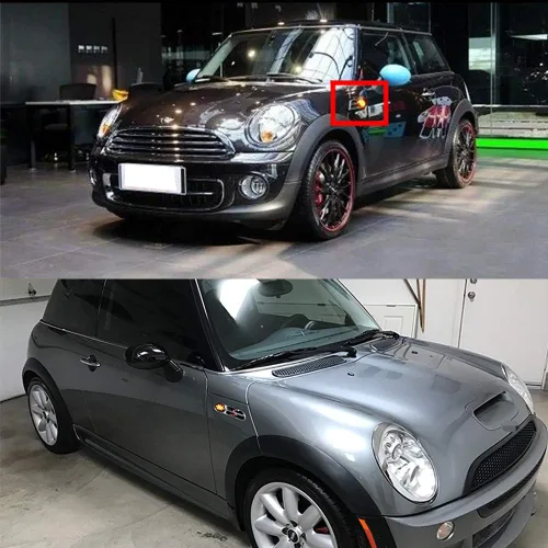 Vista 9 de Lente ahumada ámbar Union Jack logo LED Fender Side Marker Luces intermitentes compatibles para Gen2 R55 R56 R57 R58 R59 MINI Cooper