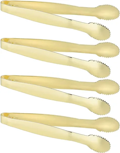 Vista 10 de MSY BIGSUNNY Pinzas de hielo de 7 pulgadas para cubo de hielo, pinzas pequeñas de acero inoxidable grueso, pinzas de metal pulido espejo