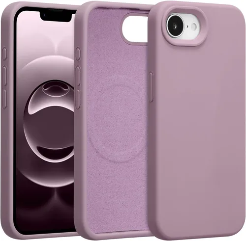 Vista 350 de Funda magnética de silicona para iPhone 13 Pro, color blanco antiguo [Compatible con Magsafe] [Forro de microfibra suave antiarañazos], funda