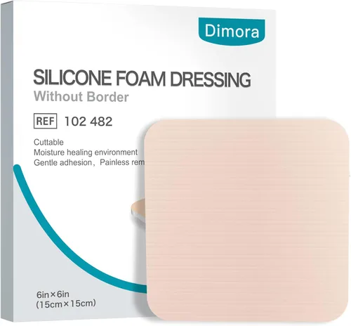 Vista 14 de Dimora Apósitos de Espuma de Silicona Sin Borde Paquete de 10 - 3" x 3" Altamente Absorbentes Adhesivos Impermeables para Heridas, Almohadillas