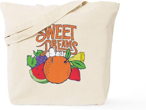 Vista 9 de CafePress Snoopy Un verdadero manjar Bolso de compras reutilizable de lona natural color beige