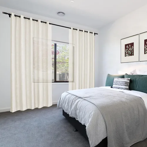 Vista 4 de Frelement Paneles de cortinas de lino hechos a medida para sala de estar, dormitorio, sala de reuniones, cortinas extralargas para techo alto