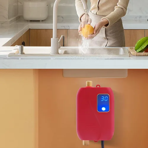 Vista 6 de Mini calentador de agua, calentador de agua caliente sin tanque eléctrico instantáneo de 110 V, calentador de agua caliente eléctrico para cocina