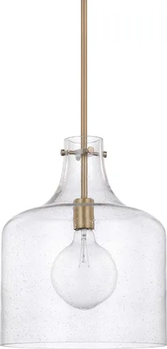 Vista 9 de HomePlace Lighting 325712MB Crawford - Lámpara colgante con tarro de vidrio transparente industrial/urbano, 1 luz de 100 vatios, 15 pulgadas de alto