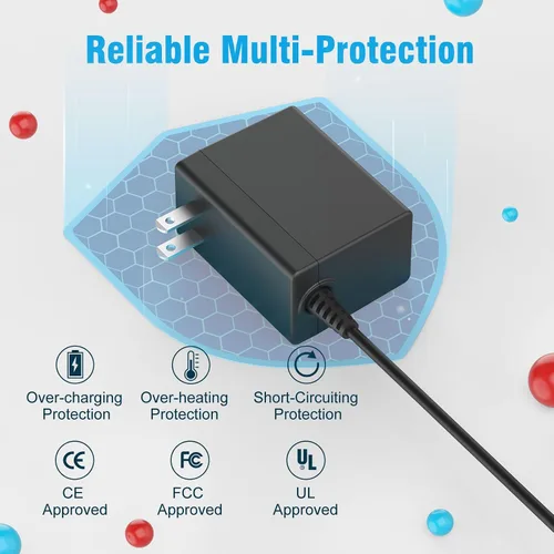 Vista 3 de Cargador para Nintendo Switch, adaptador de corriente alterna MARSDOCK de 45 W para interruptor, carga rápida de 15 V 2.6 A con cable USB C de 5
