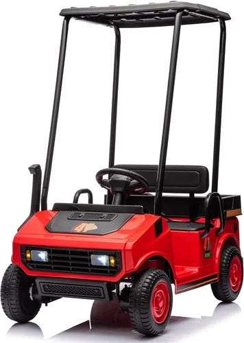 Vista 7 de Carrito de golf de 12 V para niños y niñas de 2 plazas, juguetes eléctricos, color negro
