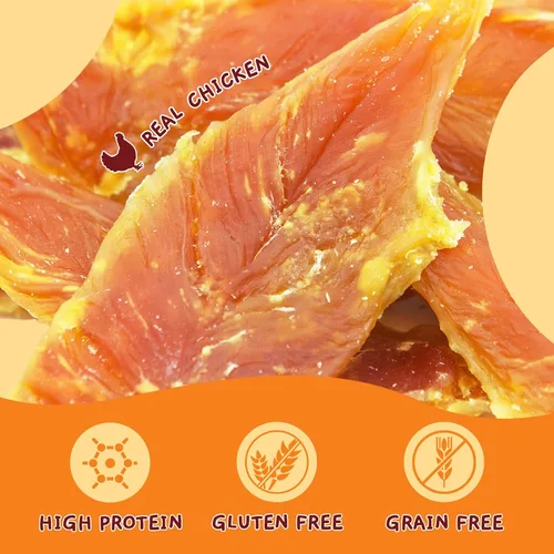Vista 2 de Jungle Calling Dog Treats - Golosinas de entrenamiento de carne seca de pollo, aperitivos tostados lentos para perros medianos y grandes, golosinas