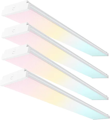 Vista 9 de Paquete de 4 unidades de luz envolvente LED de 4 pies con 3 selecciones de potencia/lumenes/CCT, 55W/65W/75W, 5500lm/6500lm/7500lm, 3000K4000K5000K