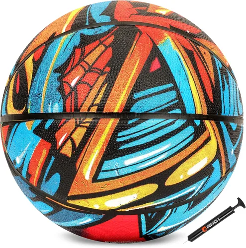 Vista 2 de AND1 Chaos Balón de baloncesto: Balón oficial de tamaño 7 (29.5 pulgadas) de goma, construcción de canal profundo, hecho para juegos de baloncesto