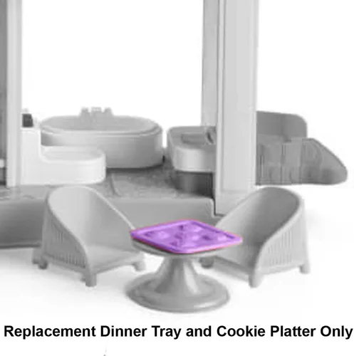 Vista 4 de Piezas de repuesto para Fisher-Price Little People Barbie Dreamhouse Playset - HCF61 ~ Bandeja de repuesto para cena y bandeja para galletas