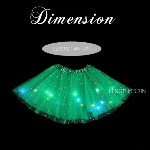 Vista 5 de RELBCY Falda tutú LED para mujer, tutú de tul iluminado, falda tutú en capas de neón, disfraz de tutú para fiesta de festival, para mujeres y niñas