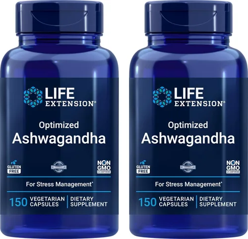 Vista 8 de Life Extension Ashwagandha optimizada, 150 cápsulas vegetarianas sin OMG, sin gluten, cápsulas vegetarianas