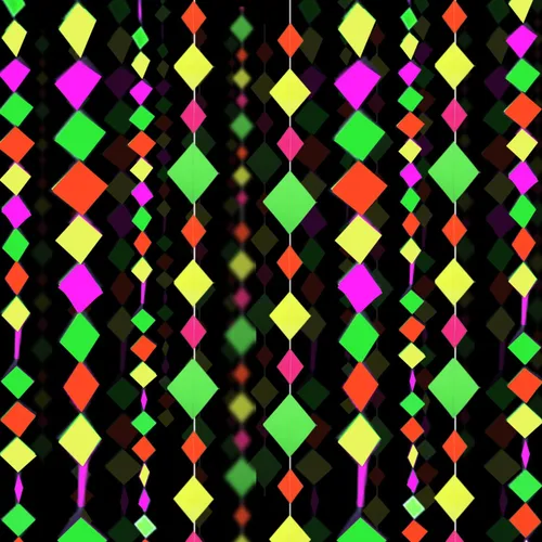 Vista 13 de Serpentinas de guirnalda de papel de neón redondas UV de 115 pies, decoraciones de luz negra para suministros de fiestas que brillan y decoraciones