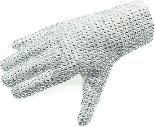 Vista 2 de Guante de diamantes de imitación plata lentejuelas danza guantes clásico diamante rhinestone punk guante