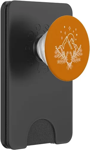Vista 8 de Mountains Peaks Abstract Outdoor Nature Landscape Orange PopSockets intercambiables PopGrip