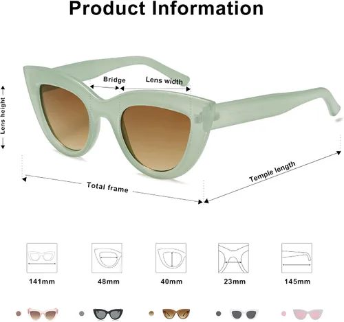 Vista 5 de SOJOS Retro Small Vintage Cateye Sunglasses for Women Cute Fashion UV400 Sunnies SJ2939