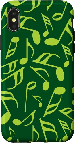Vista 5 de Funda para iPhone 11 Pro Max con notas musicales verdes