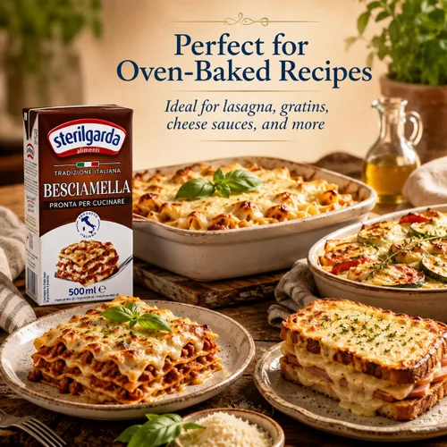 Vista 5 de Sterilgarda Salsa Béchamel Italiana Lista para Usar 16.9 fl oz (500ml) - Paquete de 1