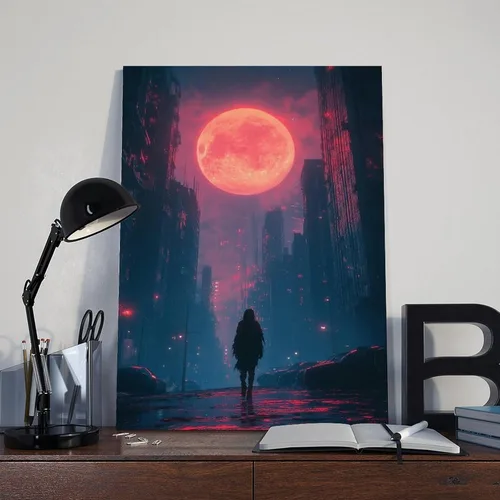 Vista 8 de Digital Dreamscape Poster – Synthwave Cyber Art Print – Aesthetic Wall Decor for Gamers & Creators Canvas Poster Wall Art Decor Print Picture