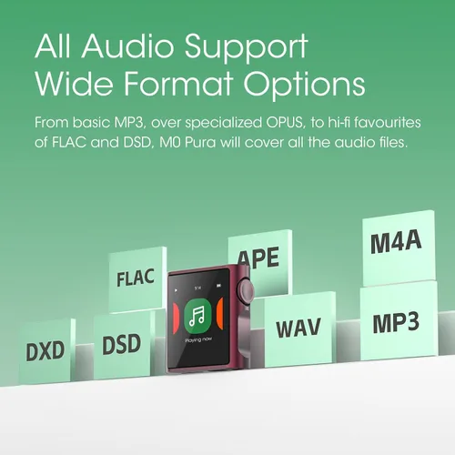 Vista 6 de SHANLING M0 Pura - Reproductor de MP3 de alta fidelidad portátil, reproductor de música de alta resolución, reproductor de audio digital Bluetooth