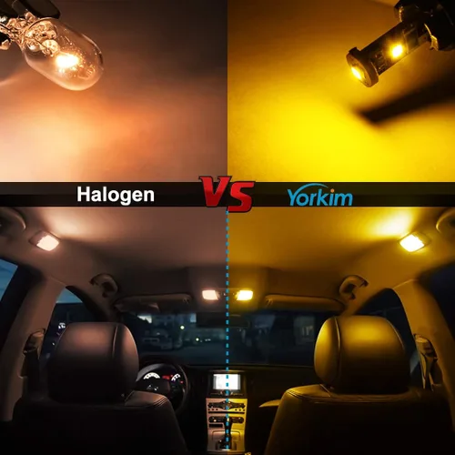 Vista 3 de Yorkim - Bombilla LED 194 ámbar, libre de error Canbus, 3-SMD 2835, T10 ámbar para interior, para luz de techo, mapa, puerta, cortesía, matrícula