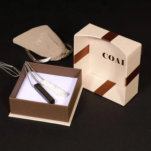 Vista 7 de COAI Collares con colgante de piedra de barra Yin Yang para parejas Piedra