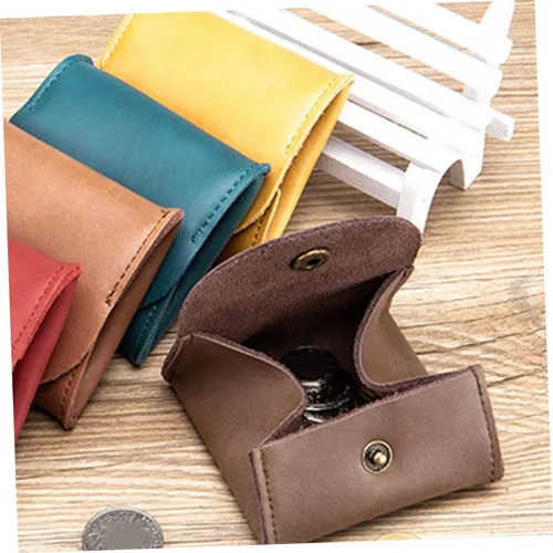 Vista 4 de ADOCARN Pequeña moneda útil, bolsa portátil para mujer, para llevar a los hombres, organizador de Pascua, cambio, auriculares, de cuero, ligero