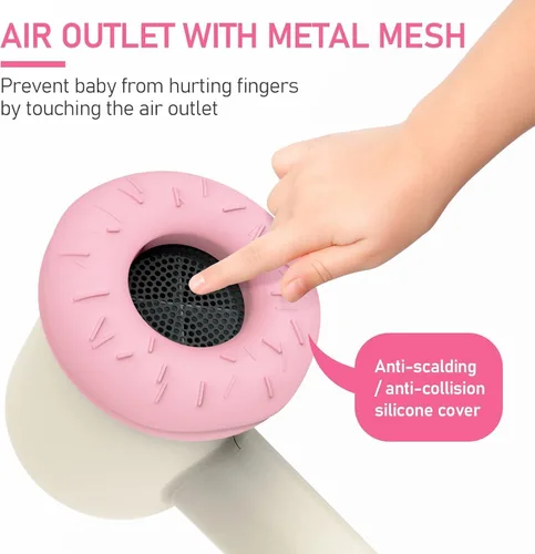 Vista 5 de YALICE Secador de pelo inalámbrico para bebés y niños, secador de pelo portátil con flujo de aire suave y cuidado iónico de bajo calor para bebés, 3
