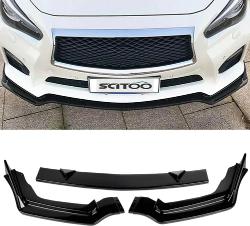 Vista 11 de SCITOO Alerón de borde de parachoques delantero mate negro para Ford Focus ST años 2013-2014 - Spoiler frontal de polipropileno