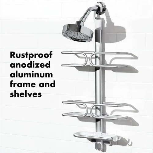 Vista 4 de OXO Good Grips - Carrito de ducha de aluminio de 3 niveles