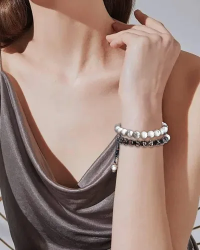 Vista 2 de Pulseras de novio y novia para parejas, promesa de Pinky Promise, lindo corazón a juego, novio, novia, aniversario, joyería de cristal, regalo
