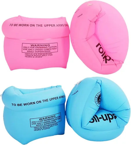Vista 9 de Paquete de 2 a 4 flotadores de brazo para niños y adultos, flotadores de piscina, anillos de natación inflables, bandas de brazo de PVC, mangas