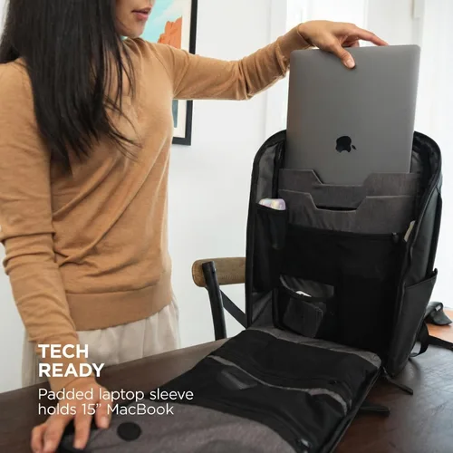 Vista 7 de NOMATIC Mochila - Mochila de mano y bolsa para portátil resistente al agua - Mochila de mano o de negocios para hombres y mujeres, Negro, Classic