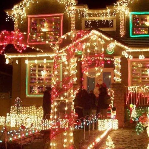 Vista 7 de FUNPENY Guirnalda de luces LED decorativas de Navidad de 164 pies, 500 luces LED de Navidad para interiores y exteriores, 8 modos, impermeable