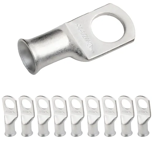 Vista 244 de SELTERM 5 piezas terminales de cable de cobre estañado 1/0 AWG perno de 1/2", extremos de cable de batería, terminales de anillo, conectores
