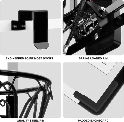 Vista 7 de Mini aro de baloncesto interior para niños para puerta pared habitación con 3 bolas marcador electrónico