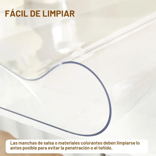 Vista 4 de Clear Table Protector 14 x 24 Inch, 1.5mm Plastic Table Cover Transparente de 0.059 in