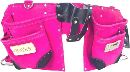 Vista 2 de Raven Bolsas de herramientas Rosa, azul, beige, negro Cinturón de nailon + cinturón de cuero Bolsa individual + bolsa doble