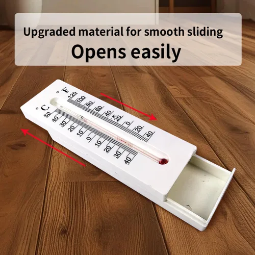 Vista 4 de Termómetro decorativo con llave oculta para exteriores, caja de almacenamiento pequeña discreta para guardar de forma segura llaves de repuesto